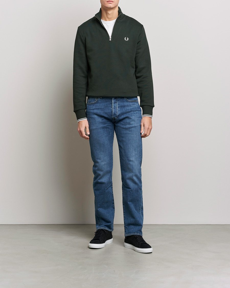 Herre | Gensere | Fred Perry | Half Zip Sweatshirt Night Green