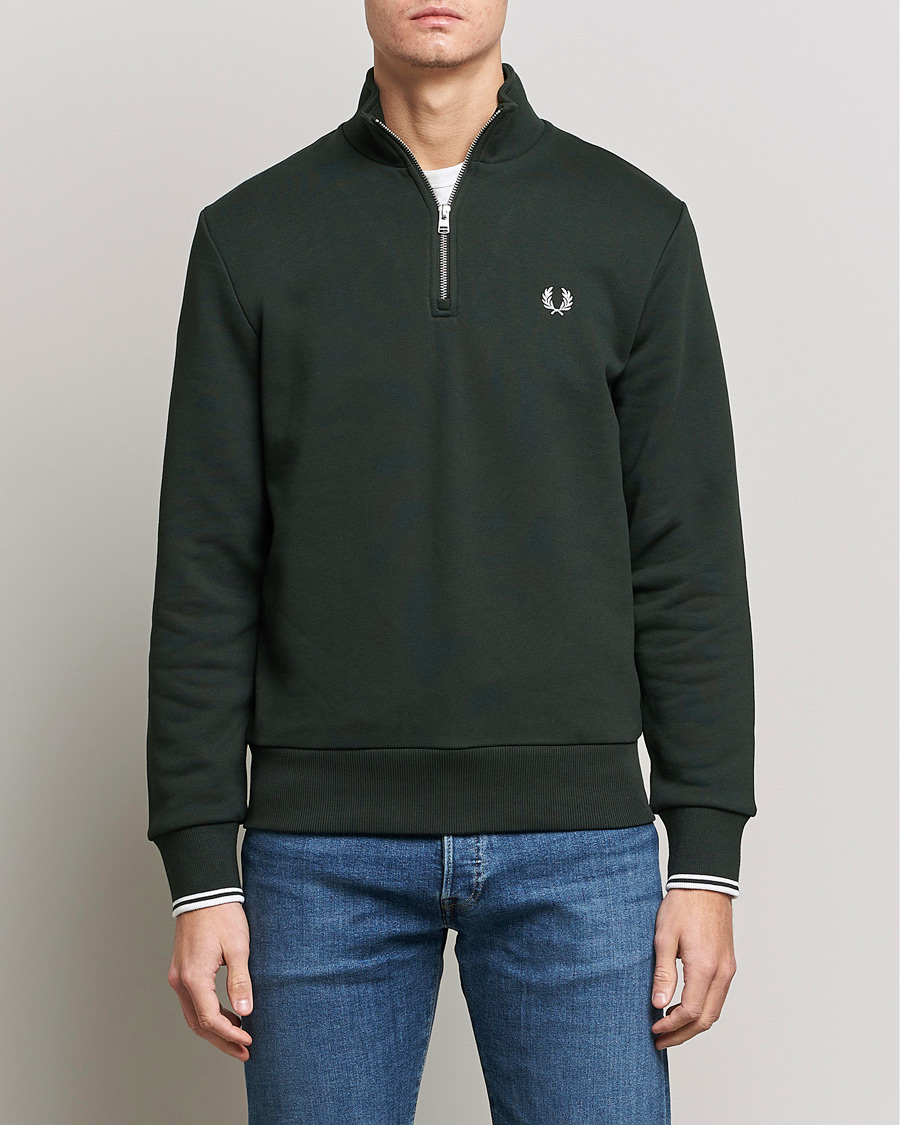 Herre | Gensere | Fred Perry | Half Zip Sweatshirt Night Green