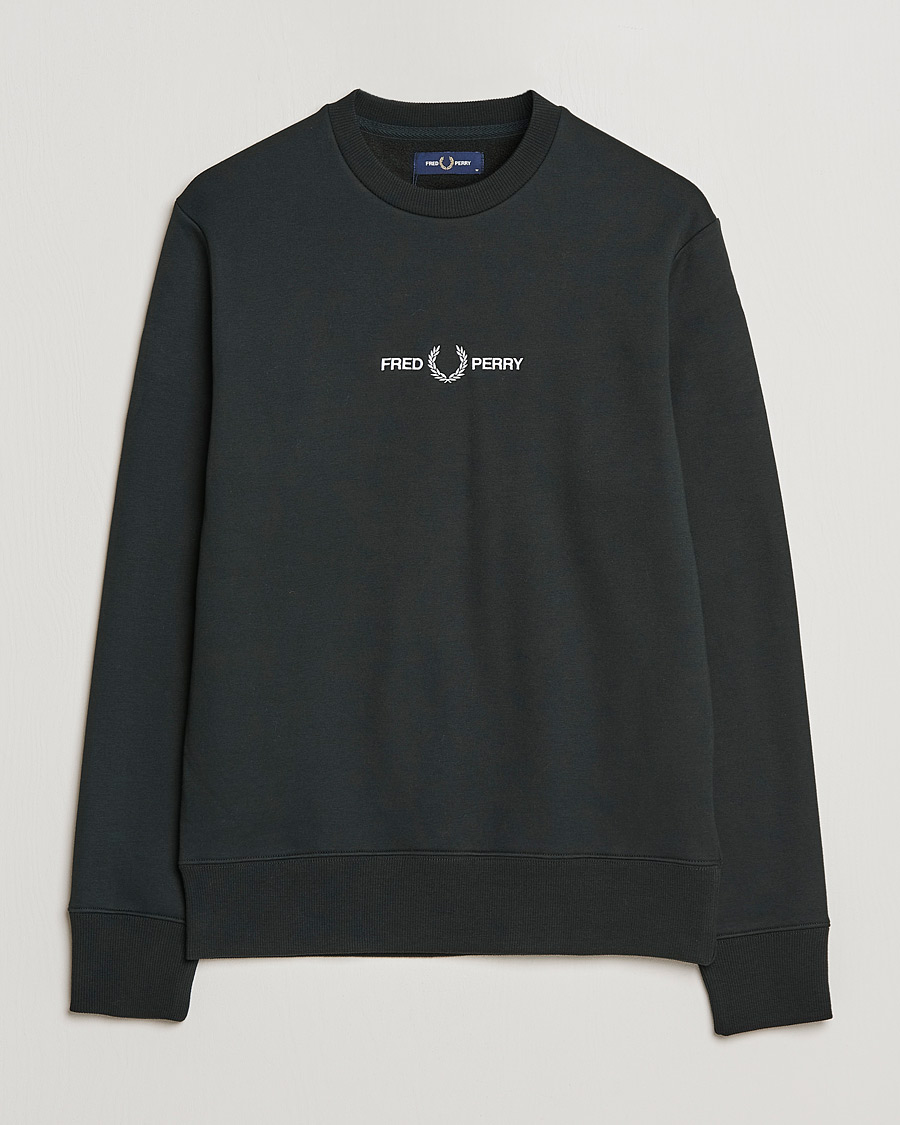 Herre | Gensere | Fred Perry | Emboided Sweatshirt Night Green