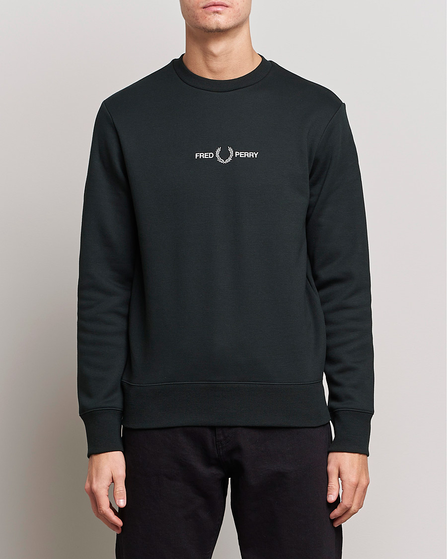 Herre | Fred Perry | Fred Perry | Emboided  Sweatshirt Night Green