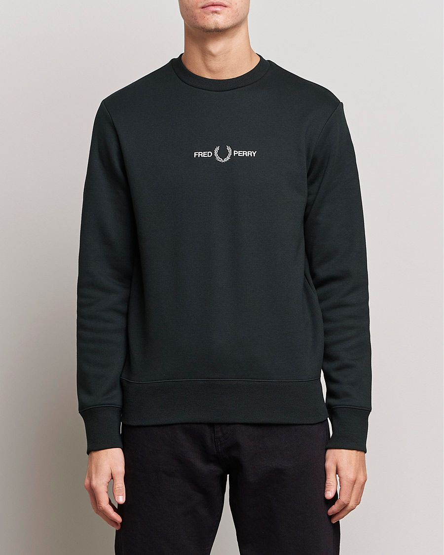 Herre | Gensere | Fred Perry | Emboided Sweatshirt Night Green