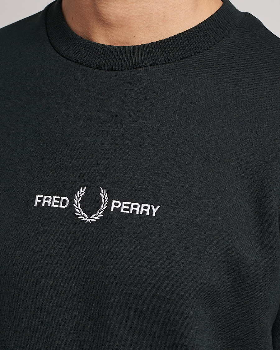 Herre | Gensere | Fred Perry | Emboided Sweatshirt Night Green