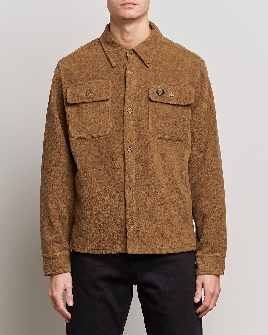 Herre | Fred Perry | Fred Perry | Fleece Overshirt Shadded Stone