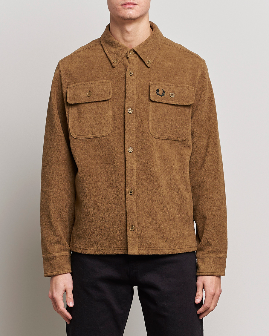 Herre | Skjorter | Fred Perry | Fleece Overshirt Shadded Stone