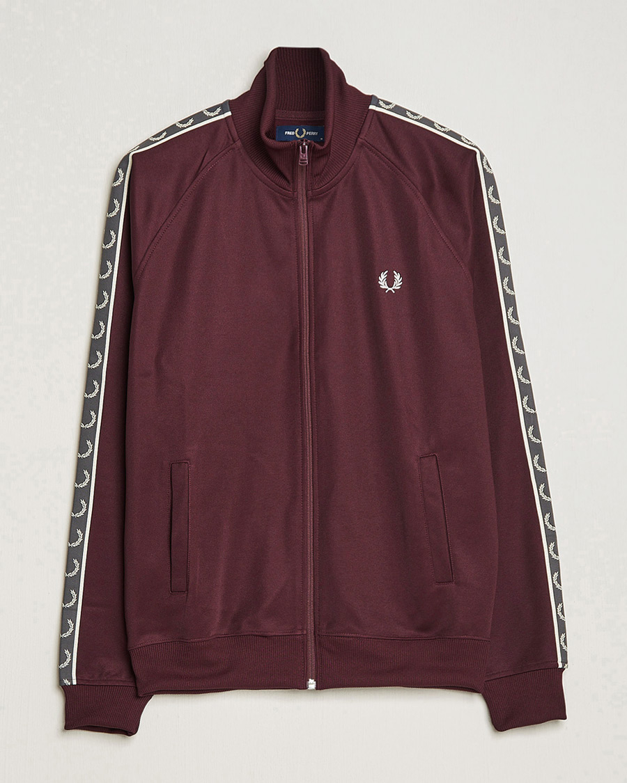Herre | Gensere | Fred Perry | Taped Track Jacket Oxblood