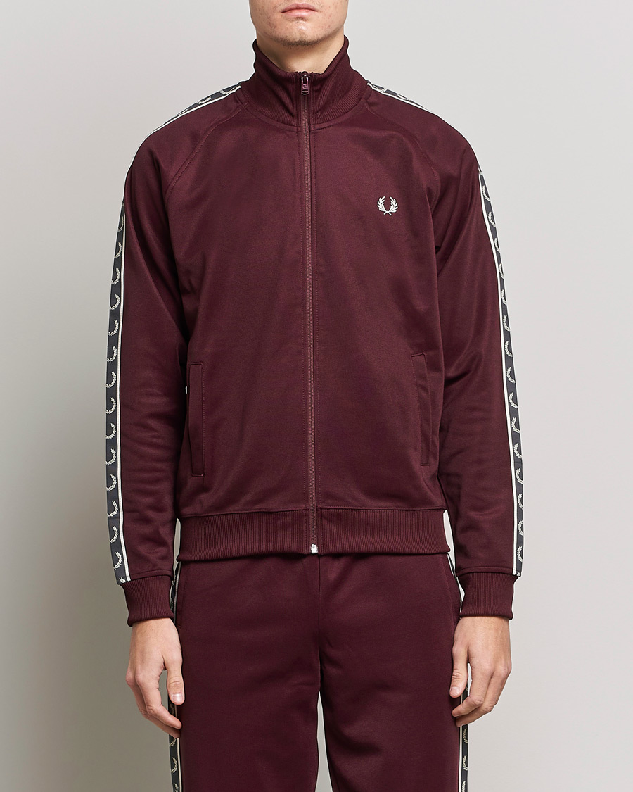 Herre | Full-zip | Fred Perry | Taped Track Jacket Oxblood