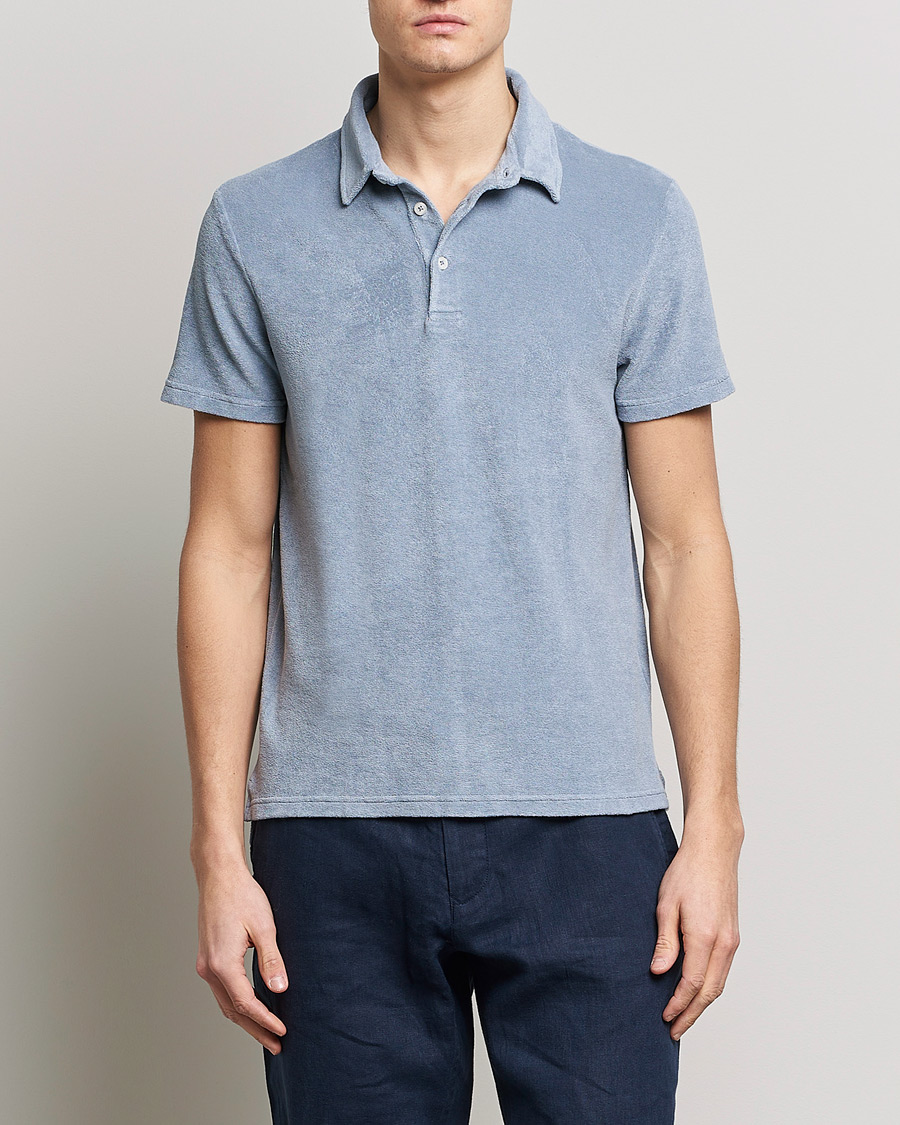 Herre |  | Altea | Short Sleeve Terry Polo Dusty Blue