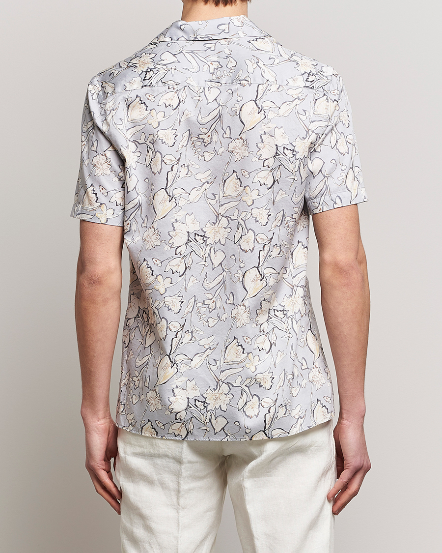Herre | Skjorter | Altea | Printed Bowling Shirt Light Grey