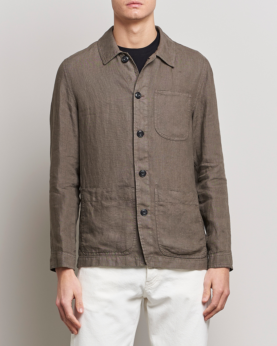 Herre | Skjortejakke | Altea | Linen Shirt Jacket Olive