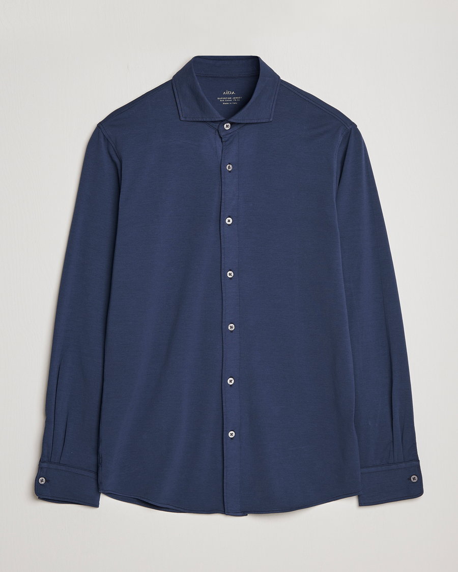 Herre | Skjorter | Altea | Jersey Stretch Shirt Navy