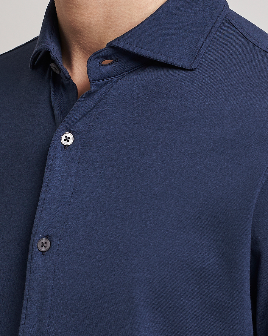 Herre | Skjorter | Altea | Jersey Stretch Shirt Navy