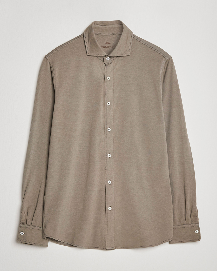 Herre | Skjorter | Altea | Jersey Stretch Shirt Taupe