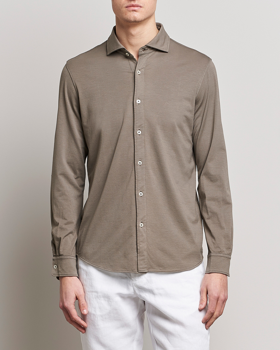 Herre | Pikéskjorter | Altea | Jersey Stretch Shirt Taupe
