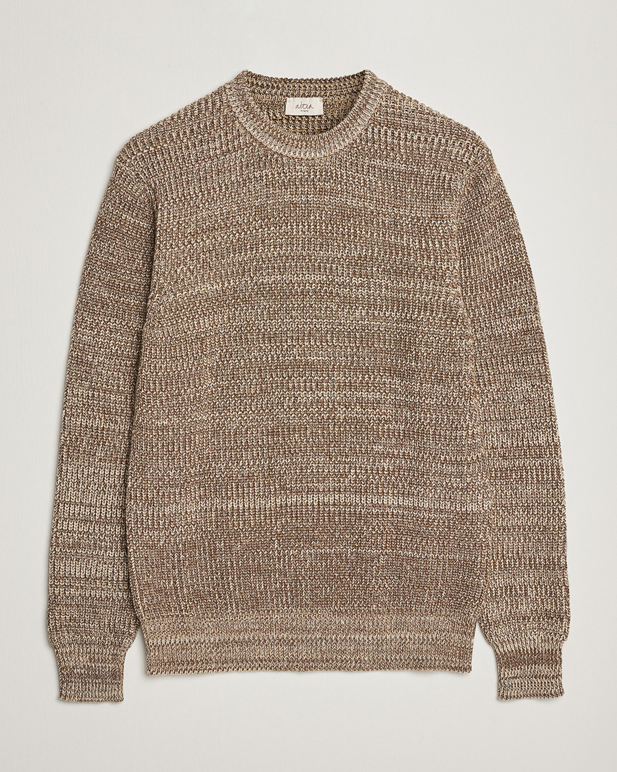 Herre | Gensere | Altea | Rib Cotton Sweater Brown Melange