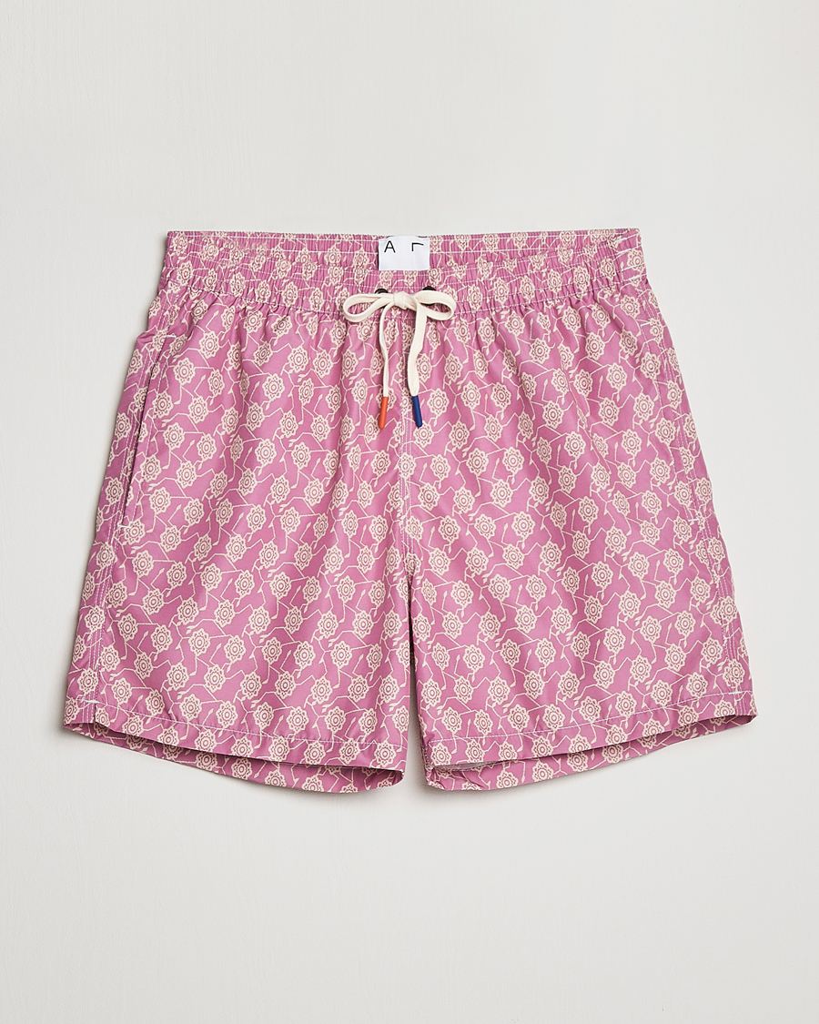 Herre | Badeshorts | Altea | Printed Swim Trunks Pale Burgundy