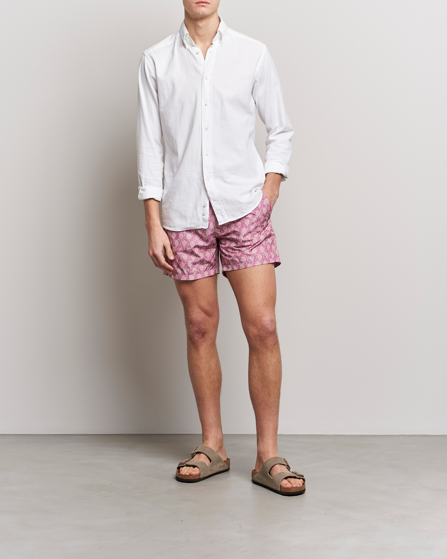 Herre | Badeshorts | Altea | Printed Swim Trunks Pale Burgundy