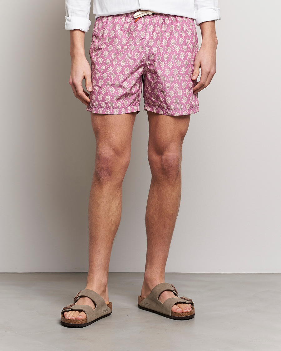 Herre | Badeshorts | Altea | Printed Swim Trunks Pale Burgundy