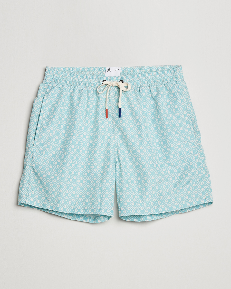 Herre | Badeshorts | Altea | Printed Swim Trunks Light Blue