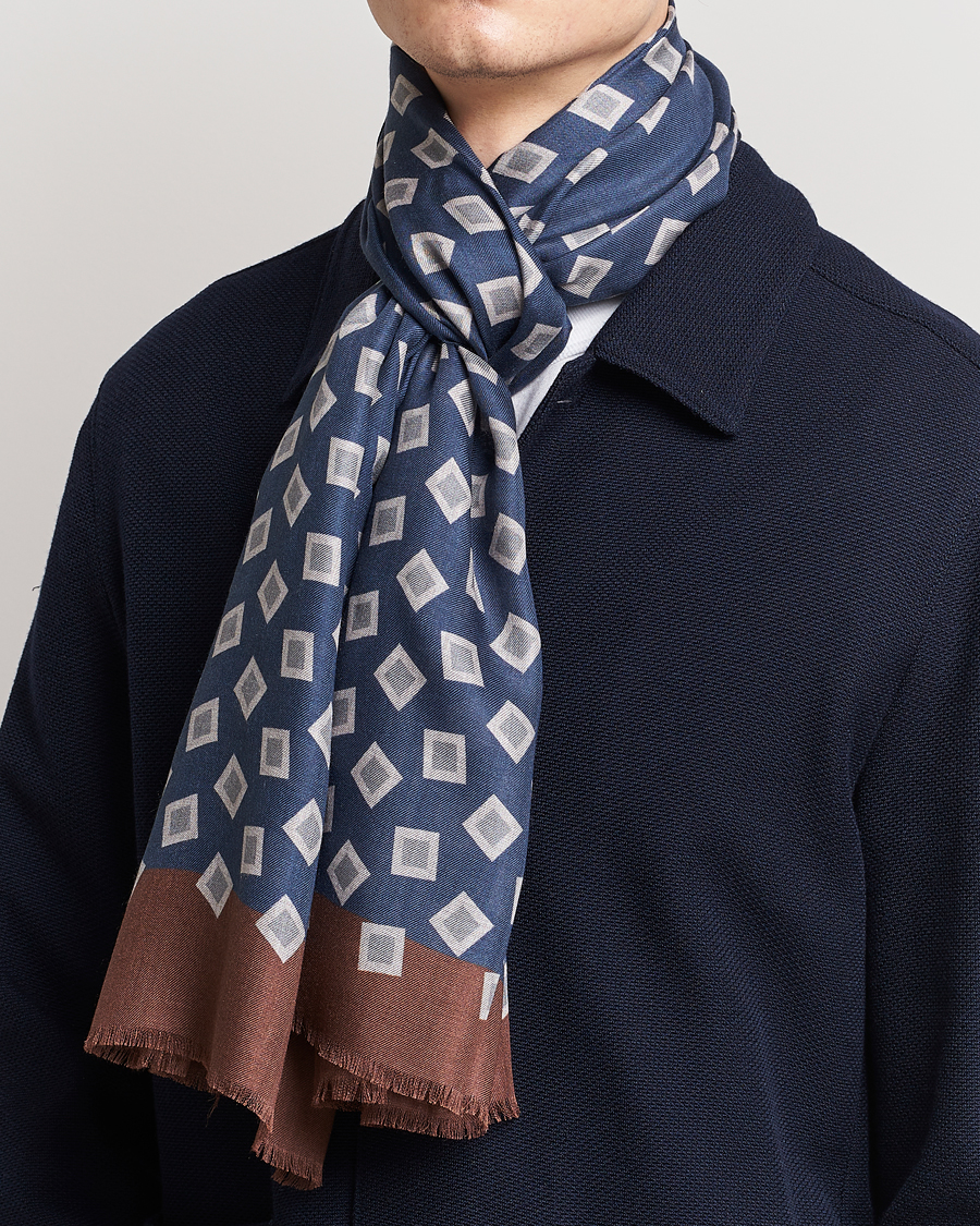 Herre |  | Altea | Printed Scarf Navy/Grey