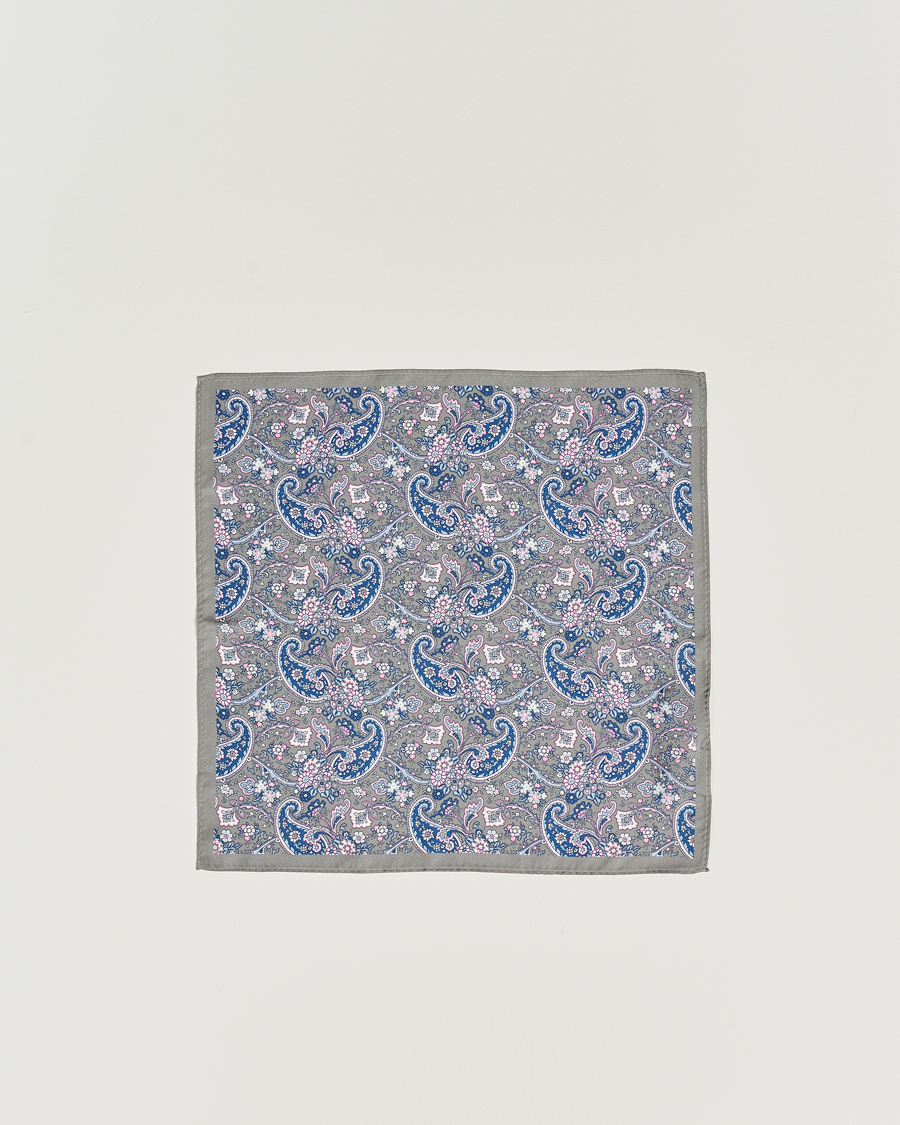 Herre | Slips | Amanda Christensen | Box Set Silk Twill 8cm Tie With Pocket Square Grey