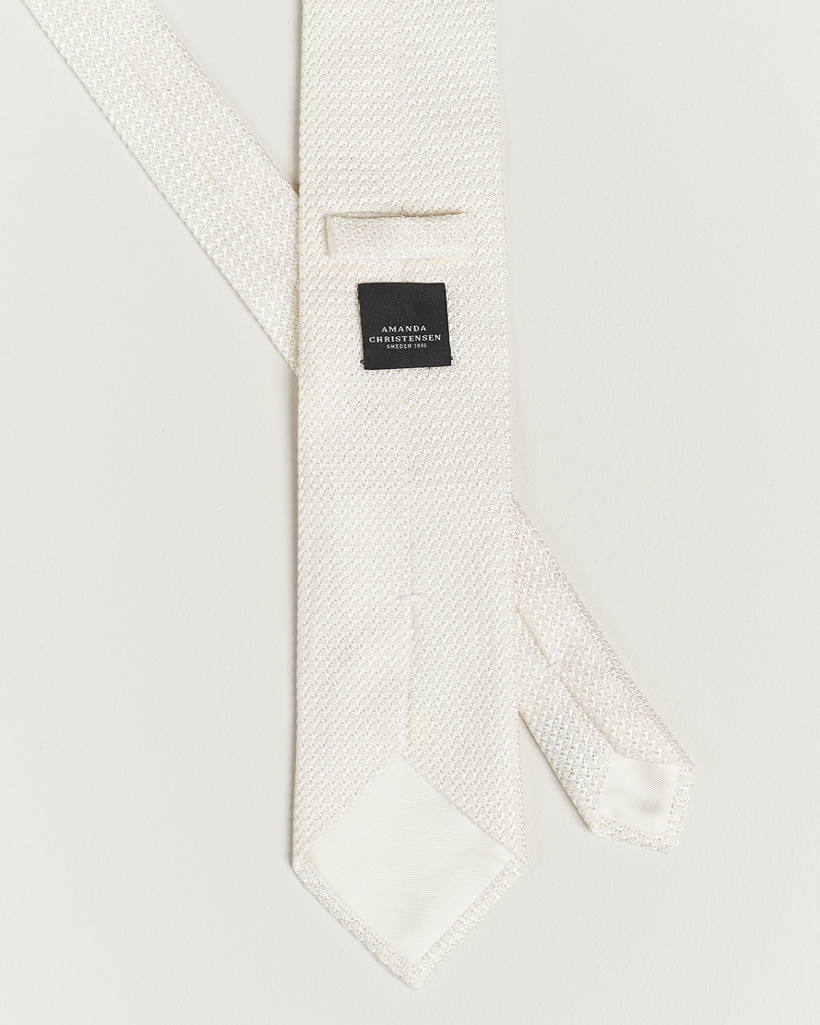 Herre | Amanda Christensen Silk Grenadine 8 cm Tie White | Amanda Christensen | Silk Grenadine 8 cm Tie White