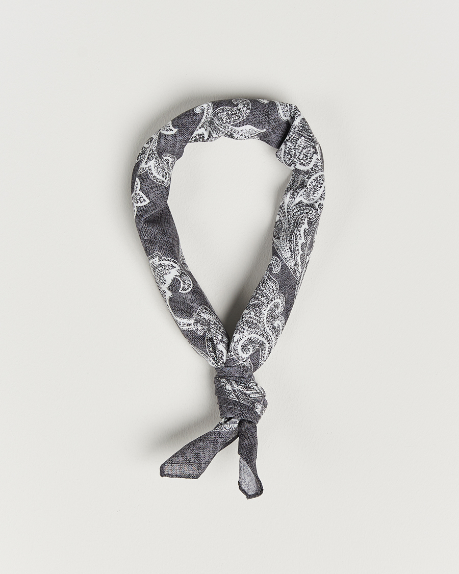 Herre | Amanda Christensen Cotton Voilé Printed Bandana Black | Amanda Christensen | Cotton Voilé Printed Bandana Black