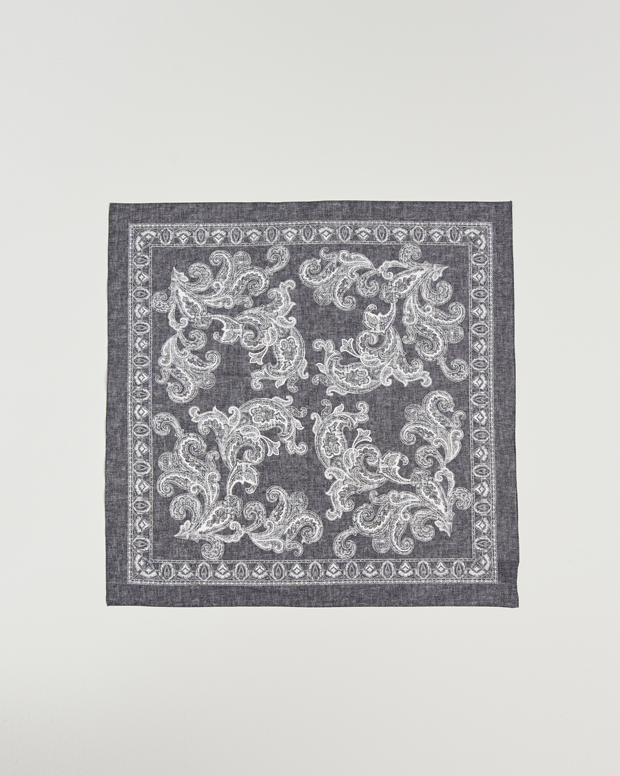 Herre | Amanda Christensen Cotton Voilé Printed Bandana Black | Amanda Christensen | Cotton Voilé Printed Bandana Black
