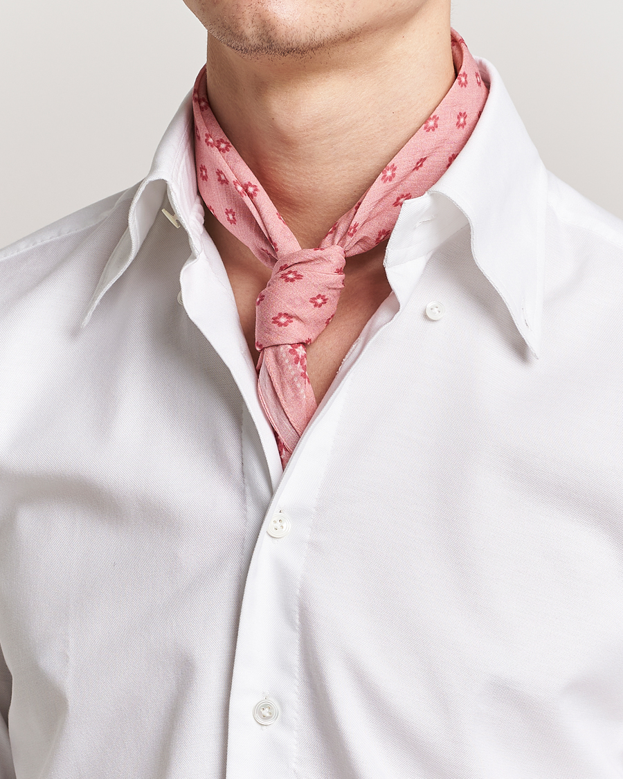 Herre |  | Amanda Christensen | Cotton Voilé Printed Flower Bandana Red