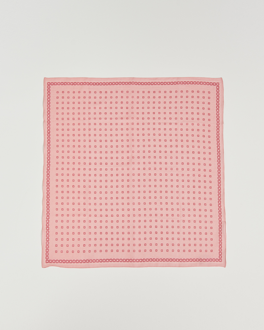 Herre | Amanda Christensen Cotton Voilé Printed Flower Bandana Red | Amanda Christensen | Cotton Voilé Printed Flower Bandana Red