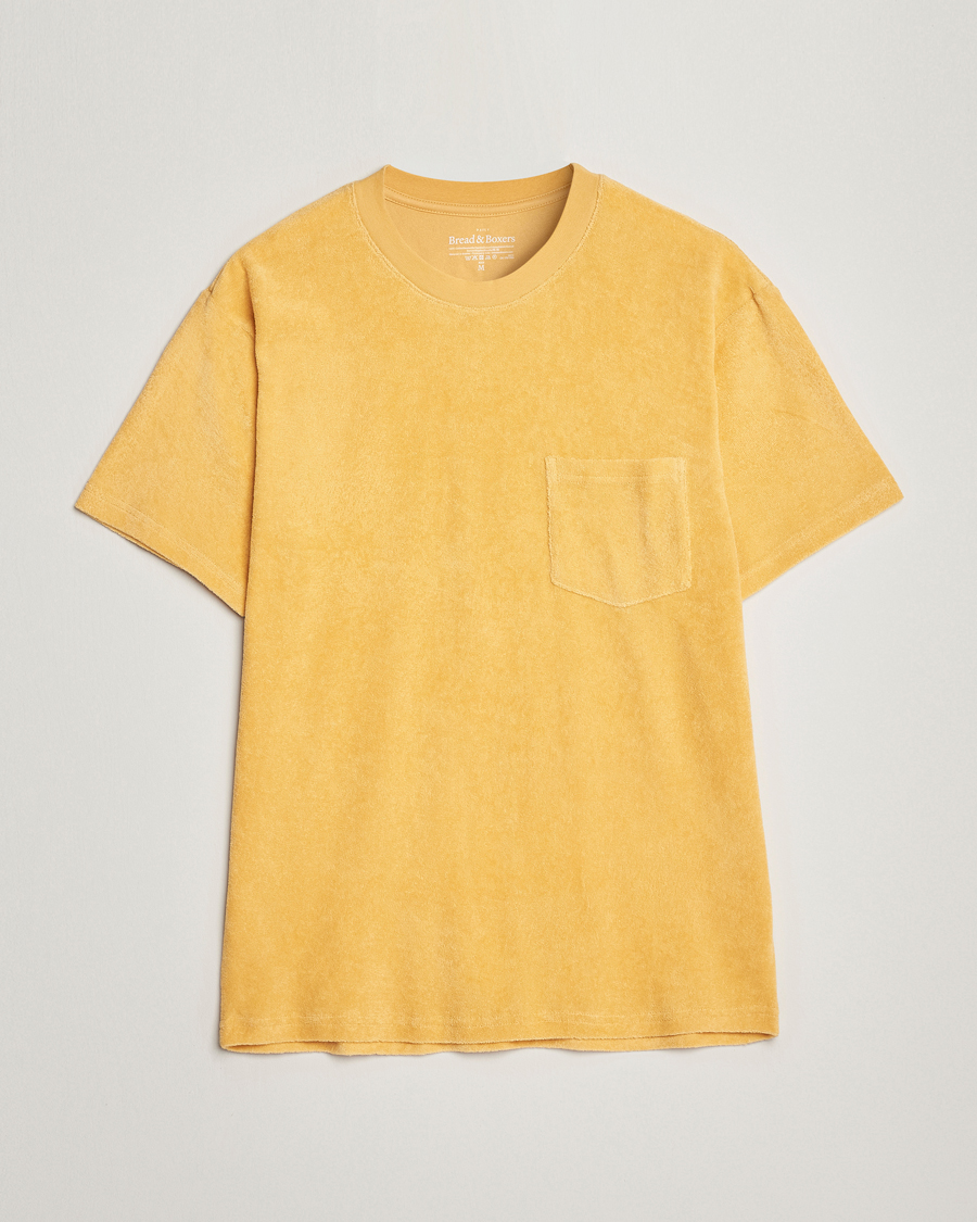 Herre | T-Shirts | Bread & Boxers | Terry Crew Neck T-Shirt Sahara Sun