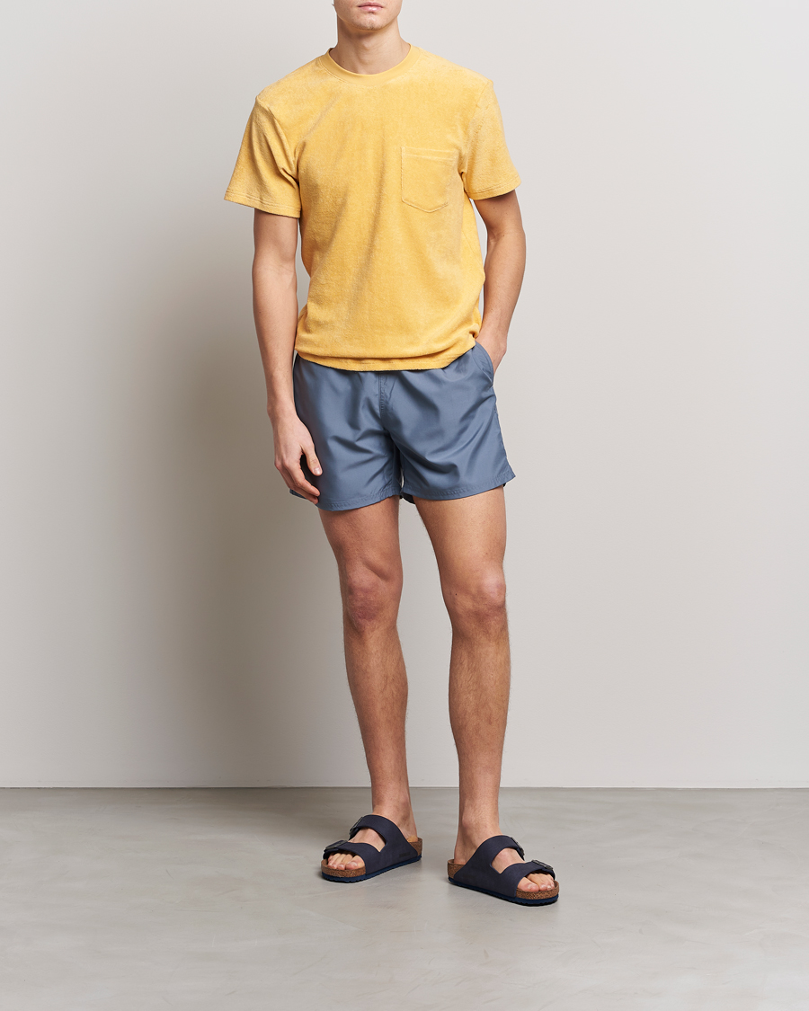 Herre | T-Shirts | Bread & Boxers | Terry Crew Neck T-Shirt Sahara Sun