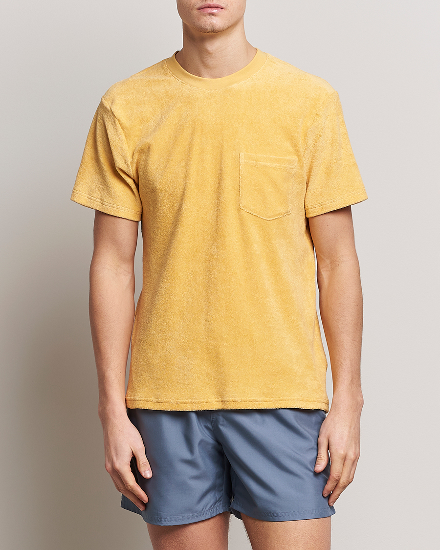 Herre | T-Shirts | Bread & Boxers | Terry Crew Neck T-Shirt Sahara Sun