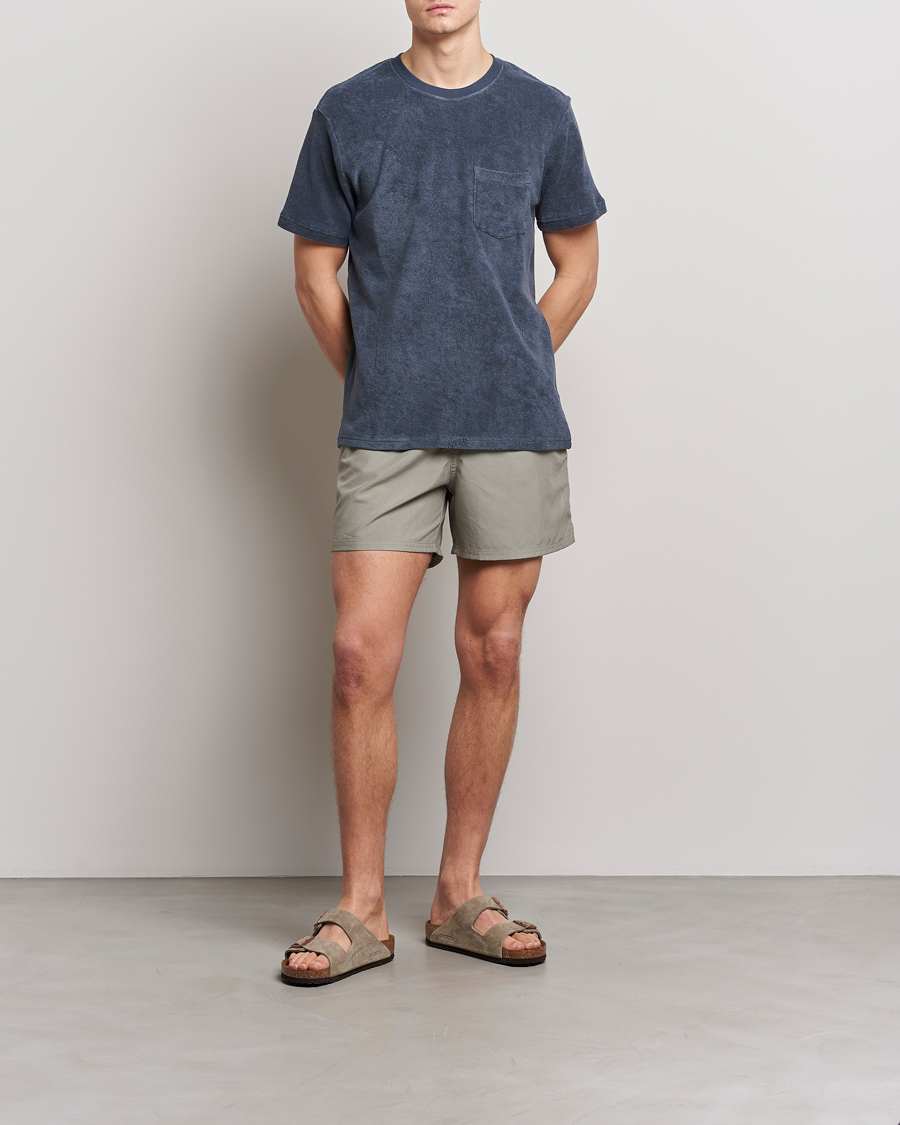 Herre | T-Shirts | Bread & Boxers | Terry Crew Neck T-Shirt Smoky Blue
