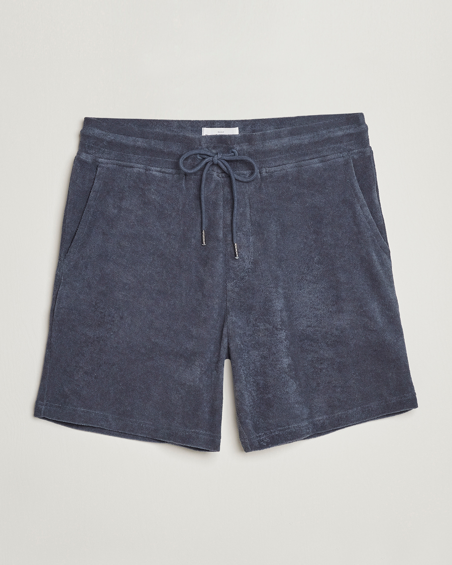 Herre | Shorts | Bread & Boxers | Terry Drawstring Shorts Smoky Blue