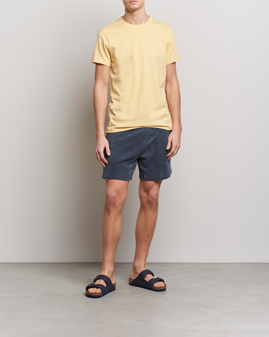 Herre | Shorts | Bread & Boxers | Terry Drawstring Shorts Smoky Blue