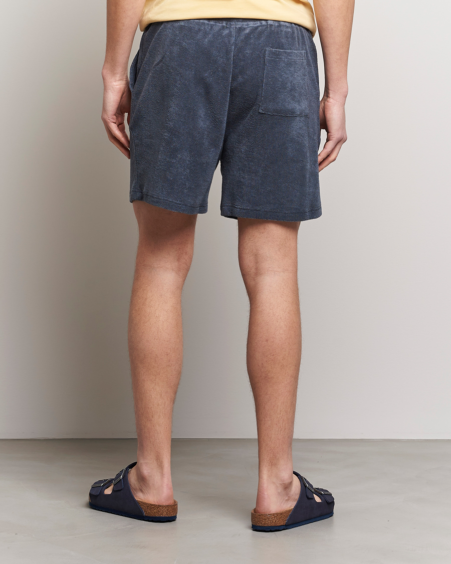 Herre | Shorts | Bread & Boxers | Terry Drawstring Shorts Smoky Blue