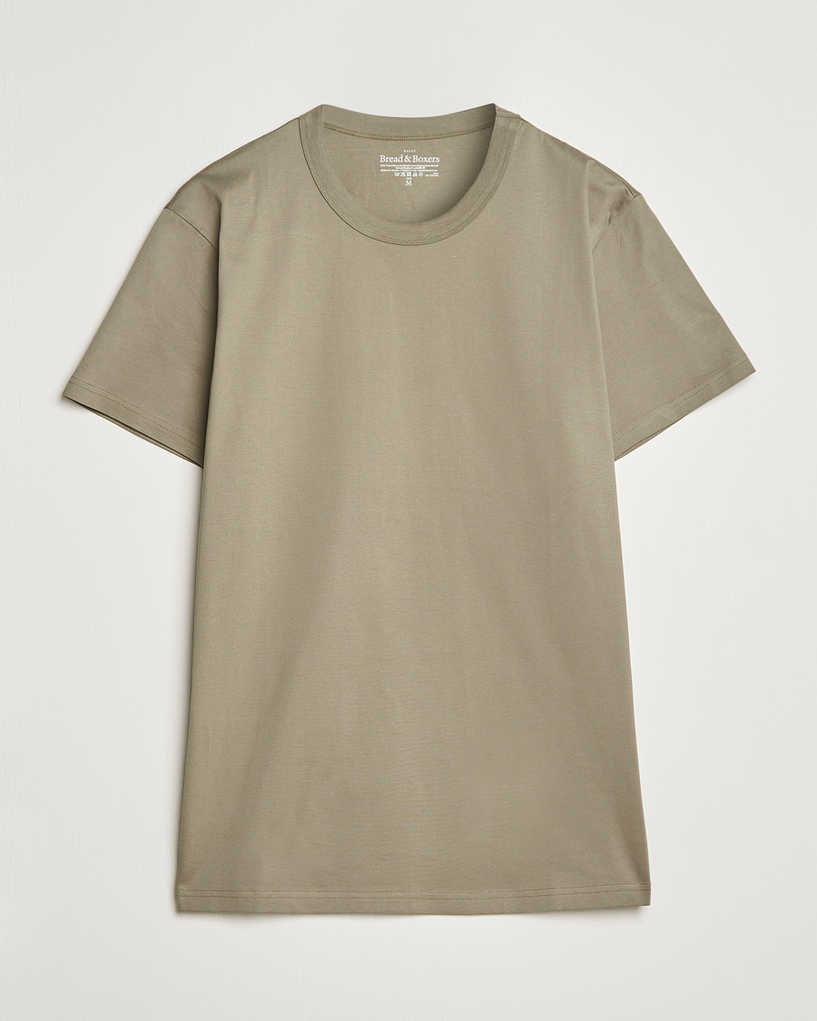 Herre | T-Shirts | Bread & Boxers | Heavy Pima Cotton Crew Neck T-Shirt Sage Green