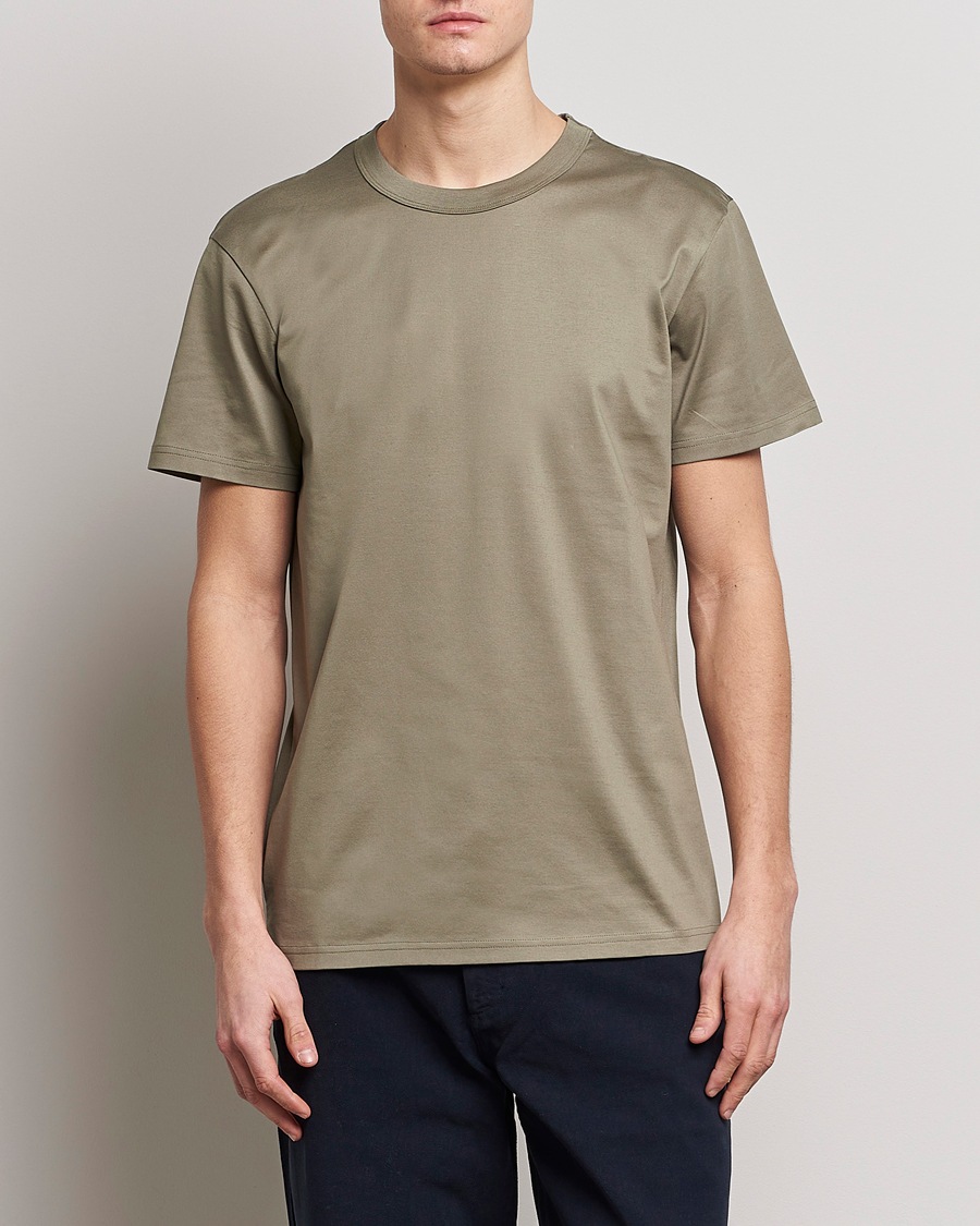 Herre | T-Shirts | Bread & Boxers | Heavy Pima Cotton Crew Neck T-Shirt Sage Green