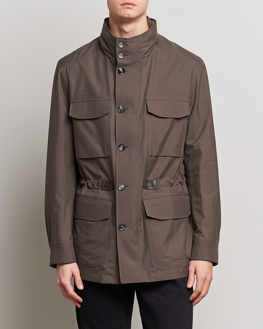 Herre | Dressede jakker | Brioni | Performa Silk Field Jacket Olive