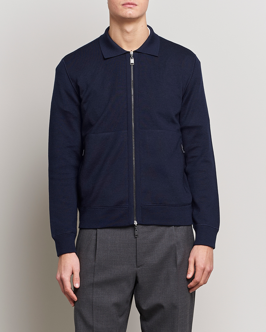 Herre | Full-zip | Brioni | Cashmere/Silk Zip Cardigan Navy
