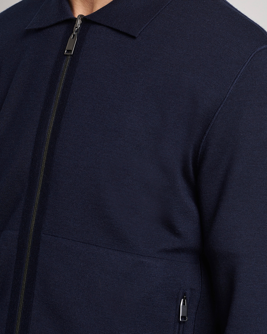 Herre | Gensere | Brioni | Cashmere/Silk Zip Cardigan Navy