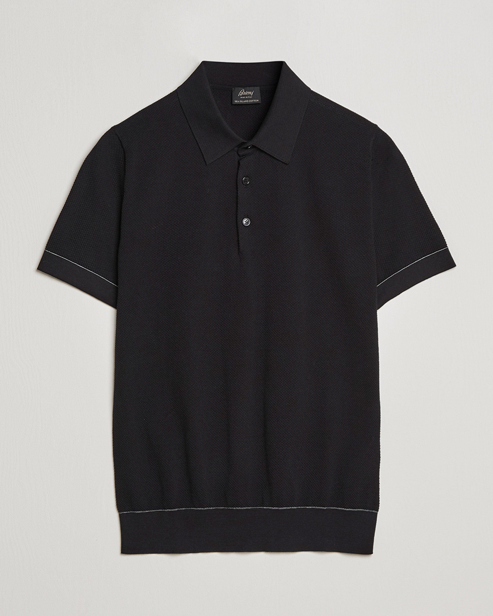 Herre | Gensere | Brioni | Sea Island Knit Polo Black