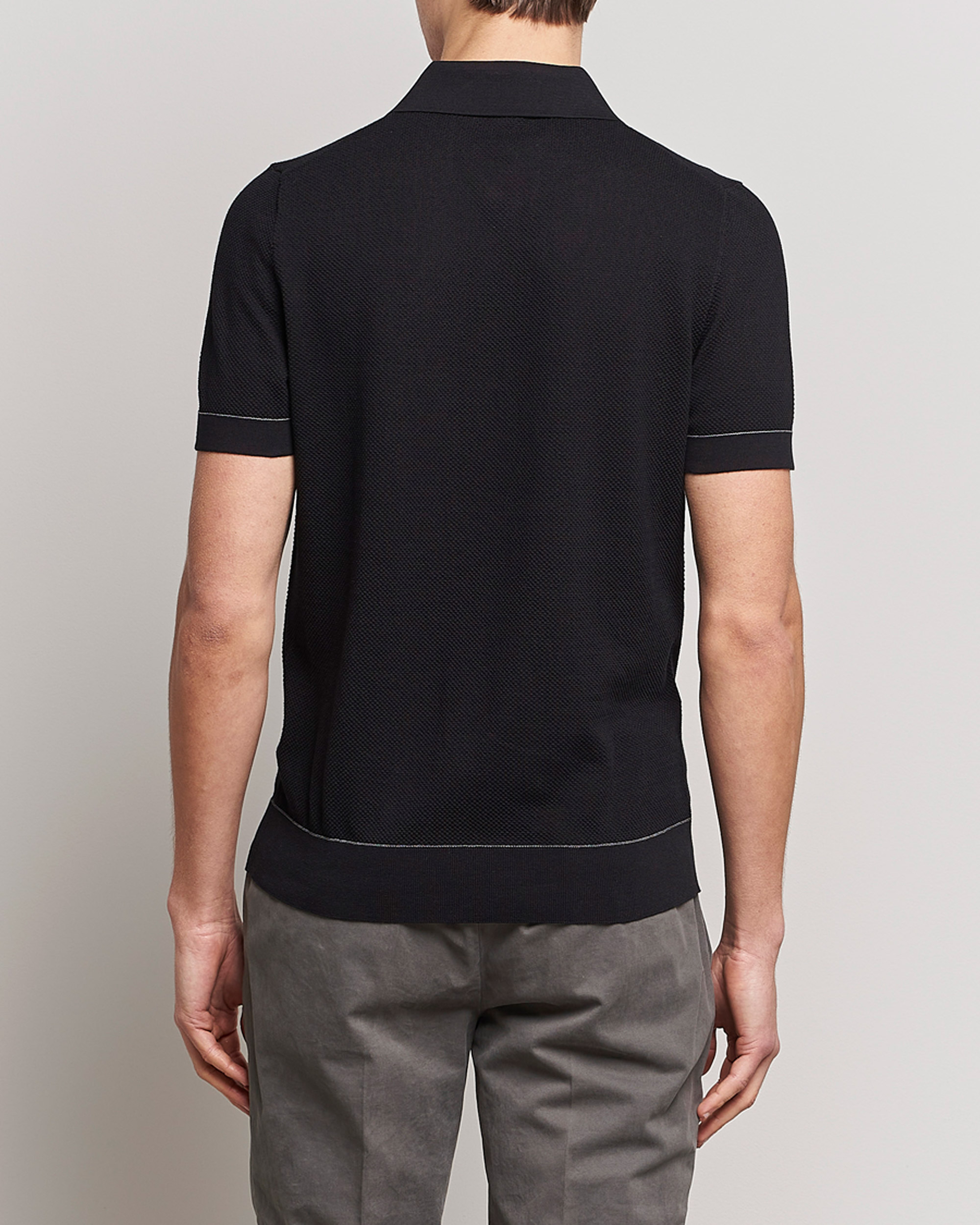 Herre | Gensere | Brioni | Sea Island Knit Polo Black