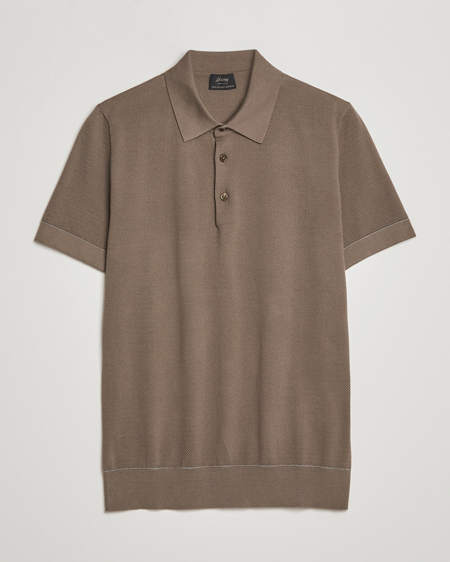 Herre | Gensere | Brioni | Sea Island Knit Polo Olive