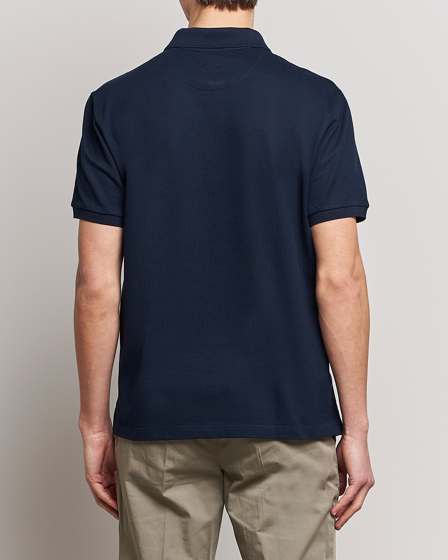 Herre | Pikéer | Brioni | Mercerized Cotton Piquet Navy