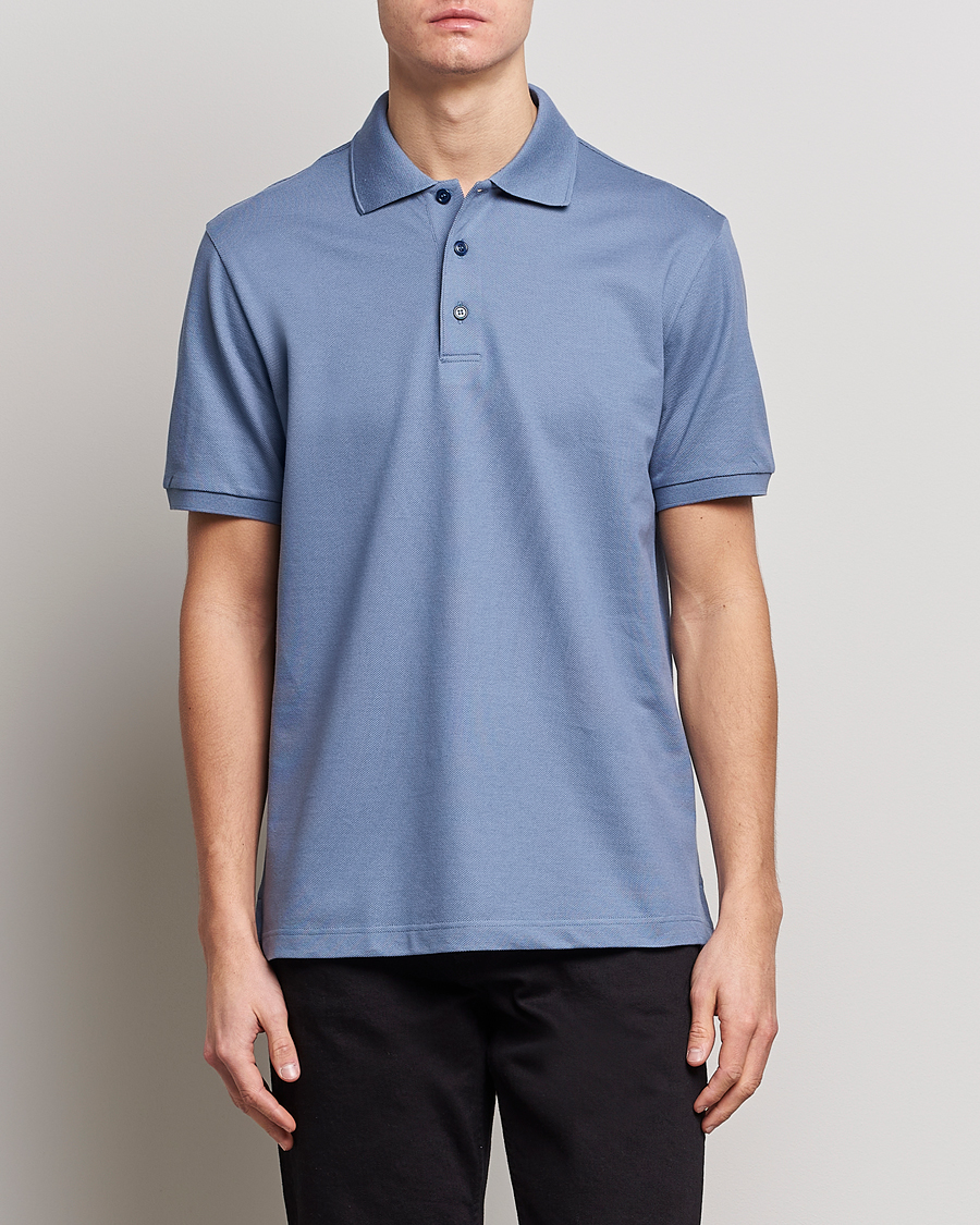 Herre |  | Brioni | Mercerized Cotton Piquet Light Blue