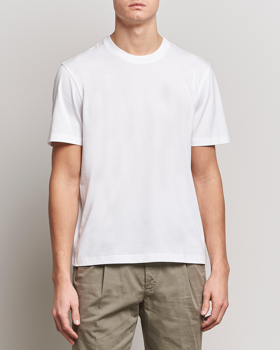 Herre | | Brioni | Short Sleeve Cotton T-Shirt White