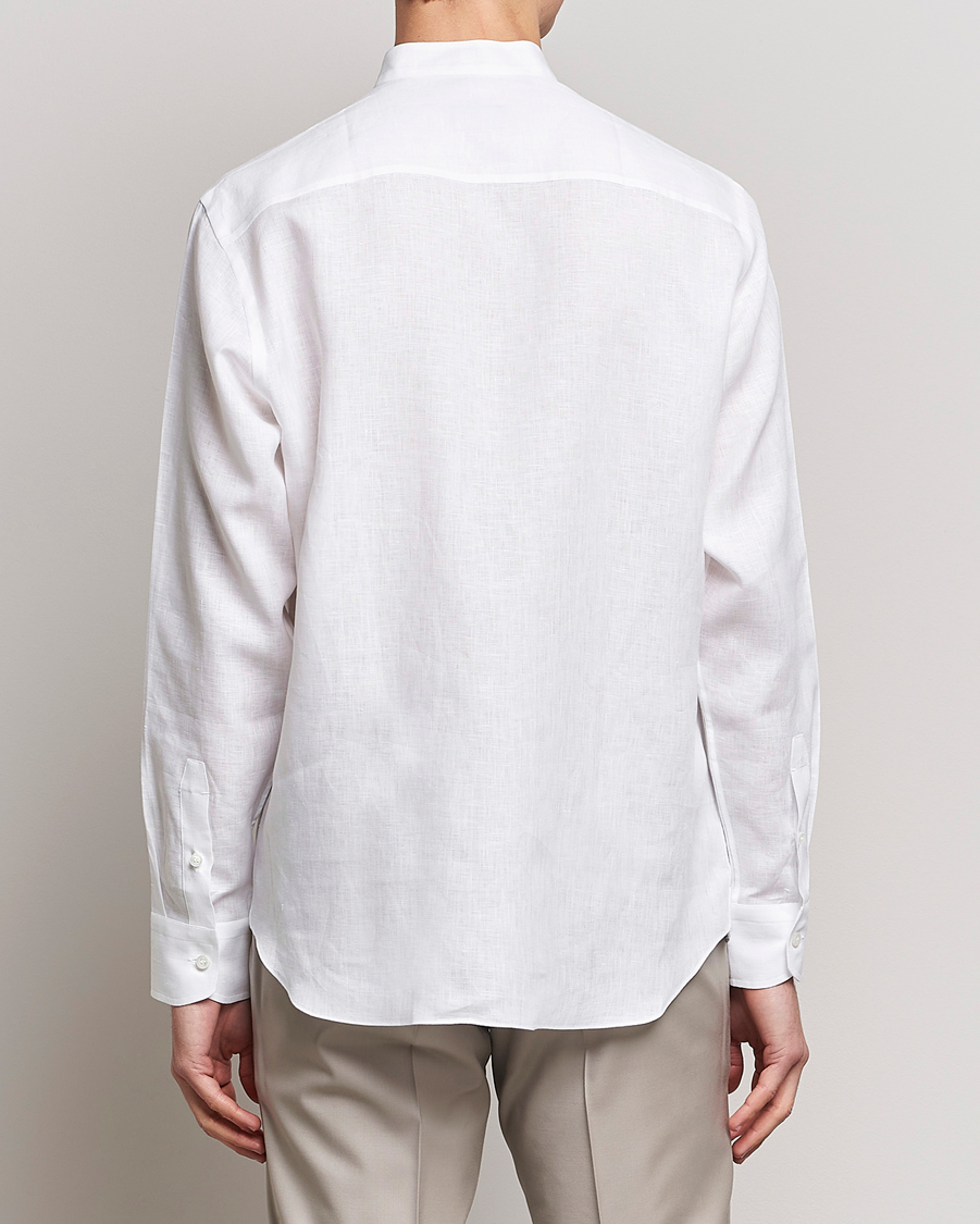 Herre | Skjorter | Brioni | Linen Guru Collar Shirt White