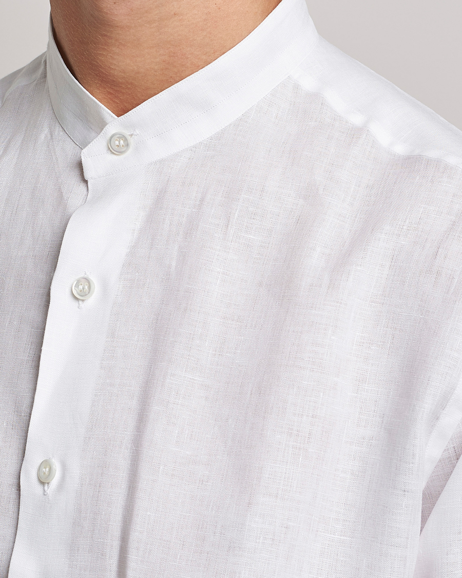 Herre | Skjorter | Brioni | Linen Guru Collar Shirt White