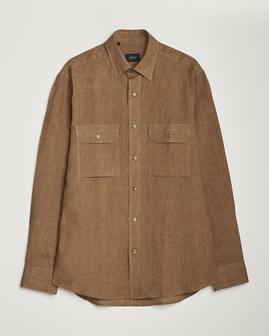 Herre | Skjorter | Brioni | Linen Overshirt Military